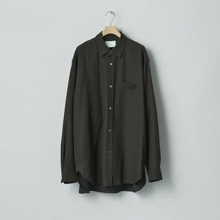 【代购】SSSTEIN 26ss OS Placket shirt 羊毛丝绸混纺廓形衬衫