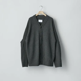 25aw 代购 SSSTEIN cardigan褶皱剪裁缩绒羊毛针织开衫 Tucked