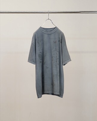 春夏做旧染色加工印花短袖T恤