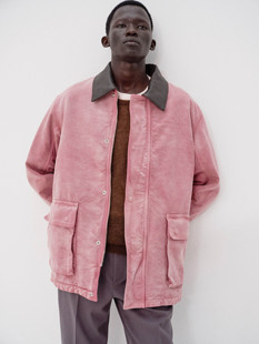 【代购】AURALEE 25aw Cotton duck blouson 件染皮领帆布夹克