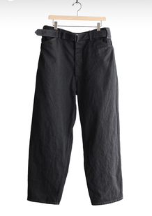 【代购】COMOLI 26ss Belted pant 黑色牛仔布腰带牛仔裤
