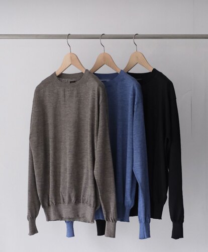 春夏新款苎麻圆领长袖针织衫