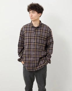 25aw NONNATIVE 代购 棉质法兰绒格纹衬衫 zip shirt Worker