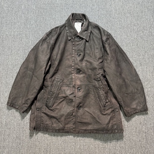 coat 染色做旧加工羊皮风衣 Half Yoke联名限定 现货 ANCELLM