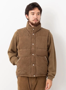 【代购】NONNATIVE 25aw Explorer down vest 羊皮户外羽绒马甲