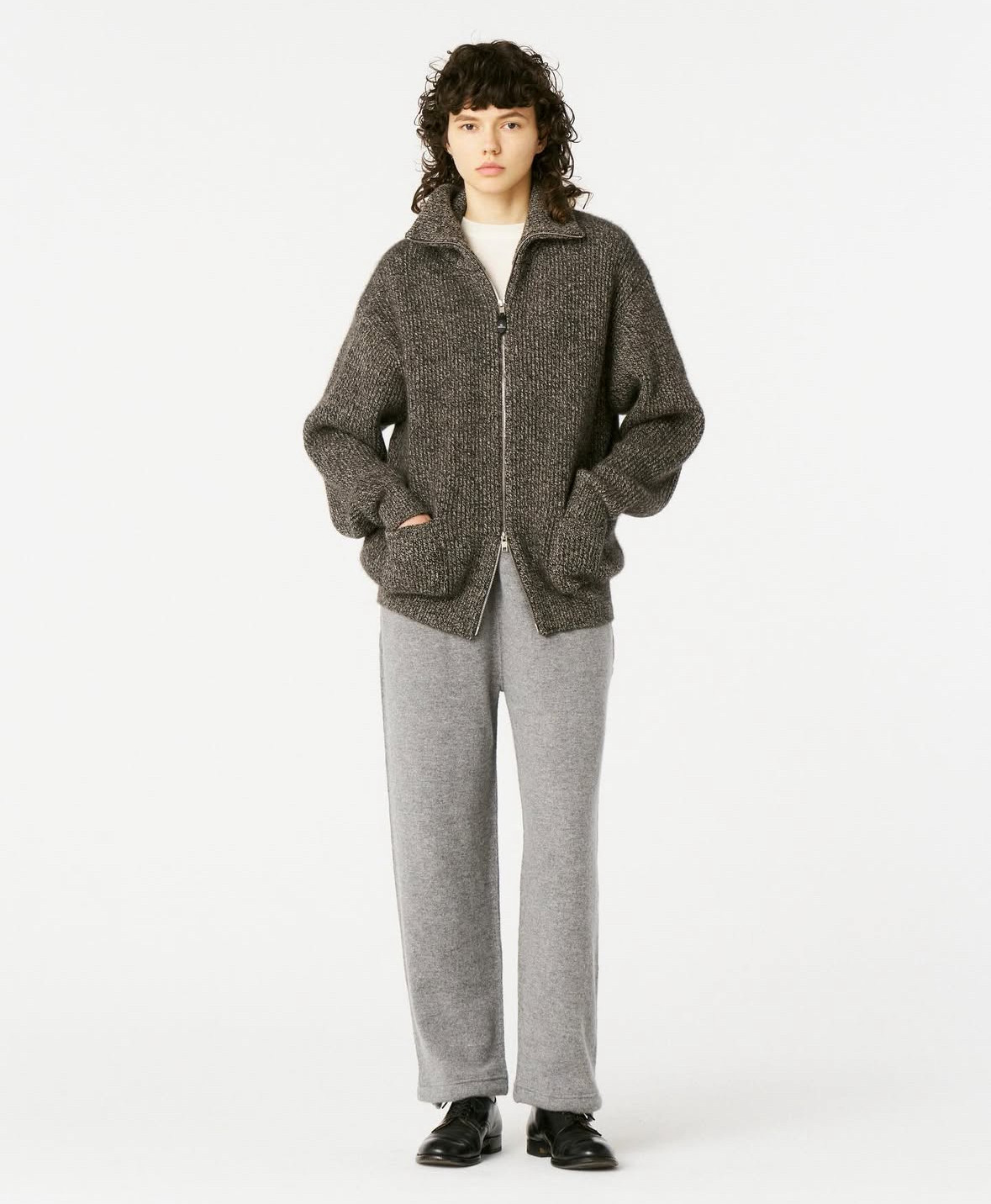 【代购】HERILL 25aw Goldcash driver knit 黄金克绒拉链针织衫