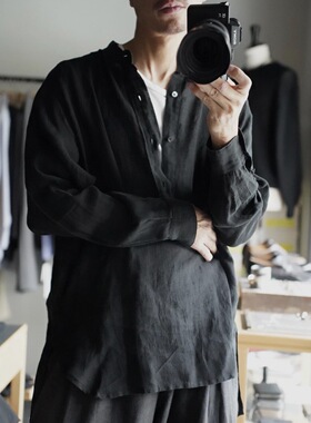 【代购】MAATEEANDSONS 26ss Linen moleskin 亚麻鼹鼠皮套头衬衫