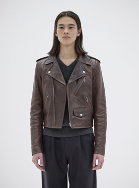 【代购】AURALEE 25aw Lamb leather riders jacket 植鞣羊皮皮衣