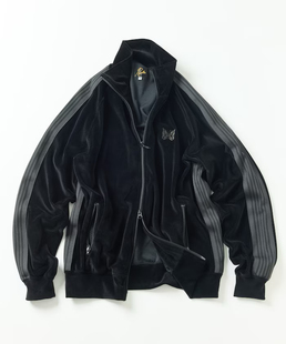 【代购】NEEDLES 26ss Fs店铺联名 Track jacket丝绒复古拉链夹克