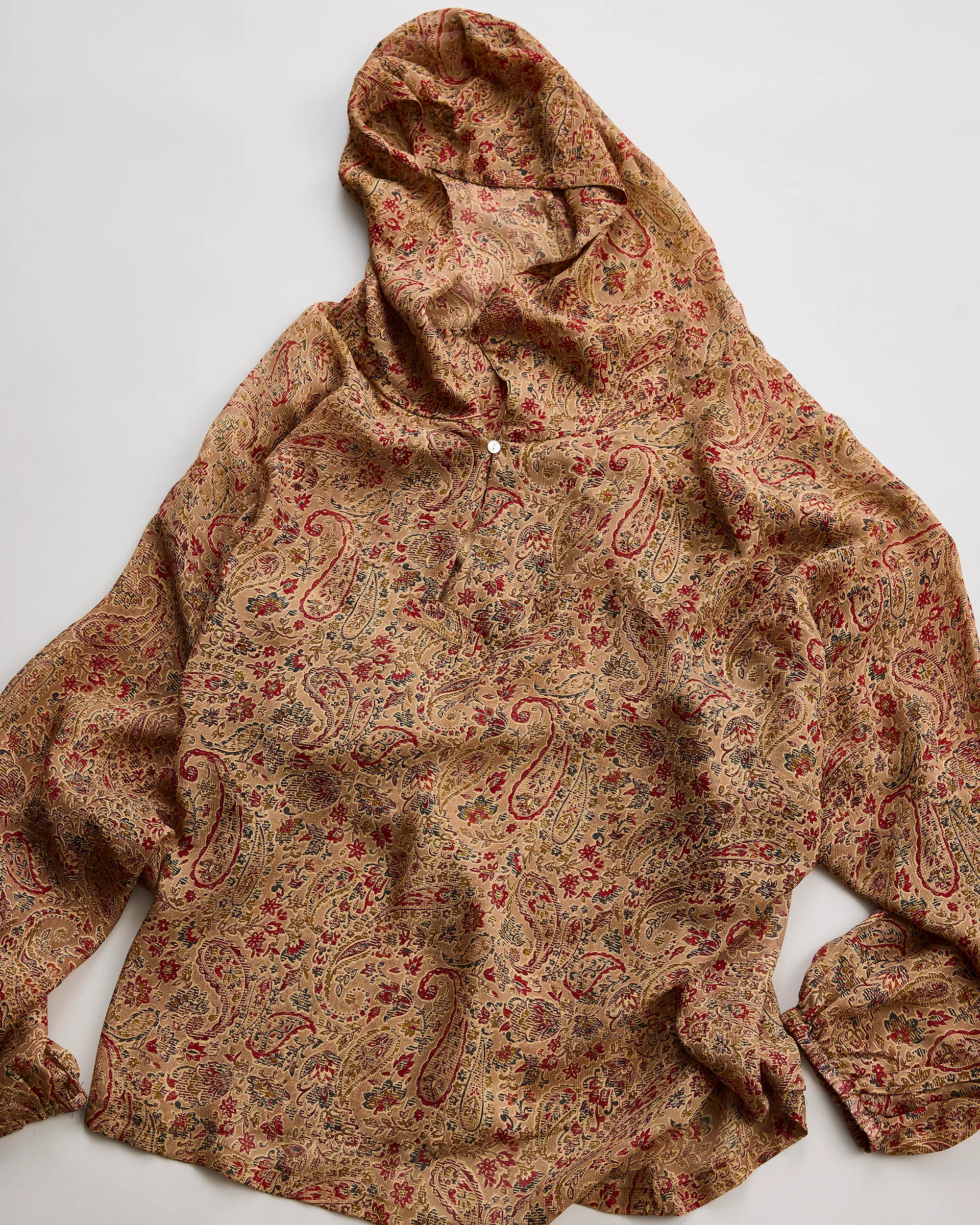 【代购】NICENESS 26ss Snow parka 南印度真丝腰果花套头帽衫