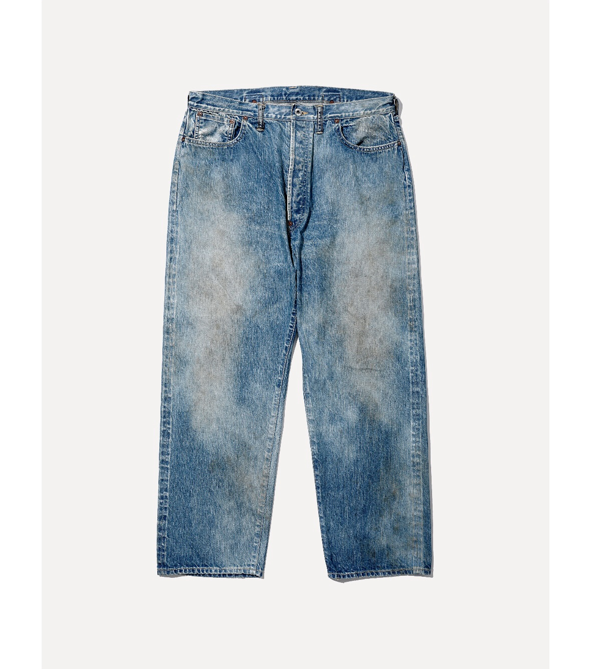 春夏新款水洗污渍做旧宽松牛仔裤