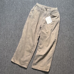 26ss ANCELLM 现货 剪裁直筒卡其裤 wide slacks染色西裤 Chino
