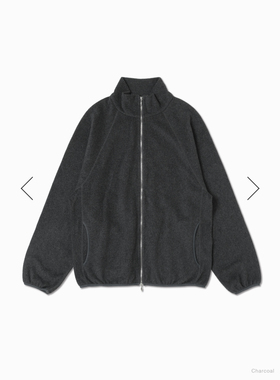 【代购】BATONER 26ss Fleece blouson 棉真丝混纺拉链夹克