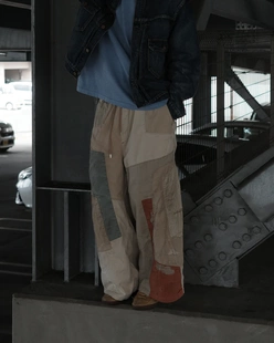 【代购】ANACHRONORM 26ss Wide easy pant 重磅重制补丁阔腿裤