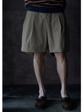【代购】MAATEEANDSONS 26ss Nylon gurkha 尼龙面料打褶宽松短裤