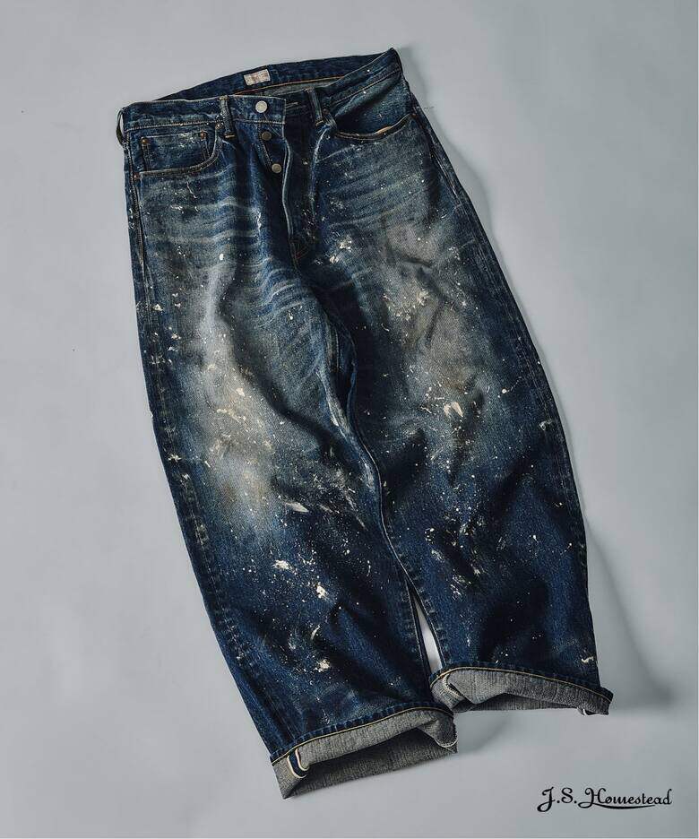 【代购】JS HOMESTEAD 26ss Panit wide 5P denime手作重工牛仔裤