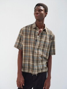 【代购】AURALEE 26ss Check hs shirt 130羊毛格纹短袖衬衫