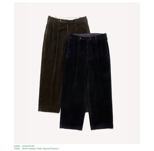 25aw APRESSE Wide tapered 羊毛灯芯绒休闲裤 trousers 代购
