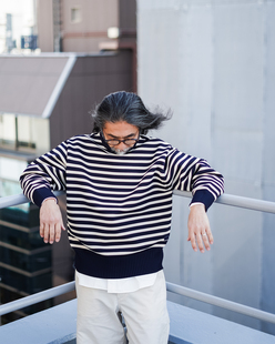 【代购】NANAMICA 26ss Stripe sweater 半高领条纹针织衫