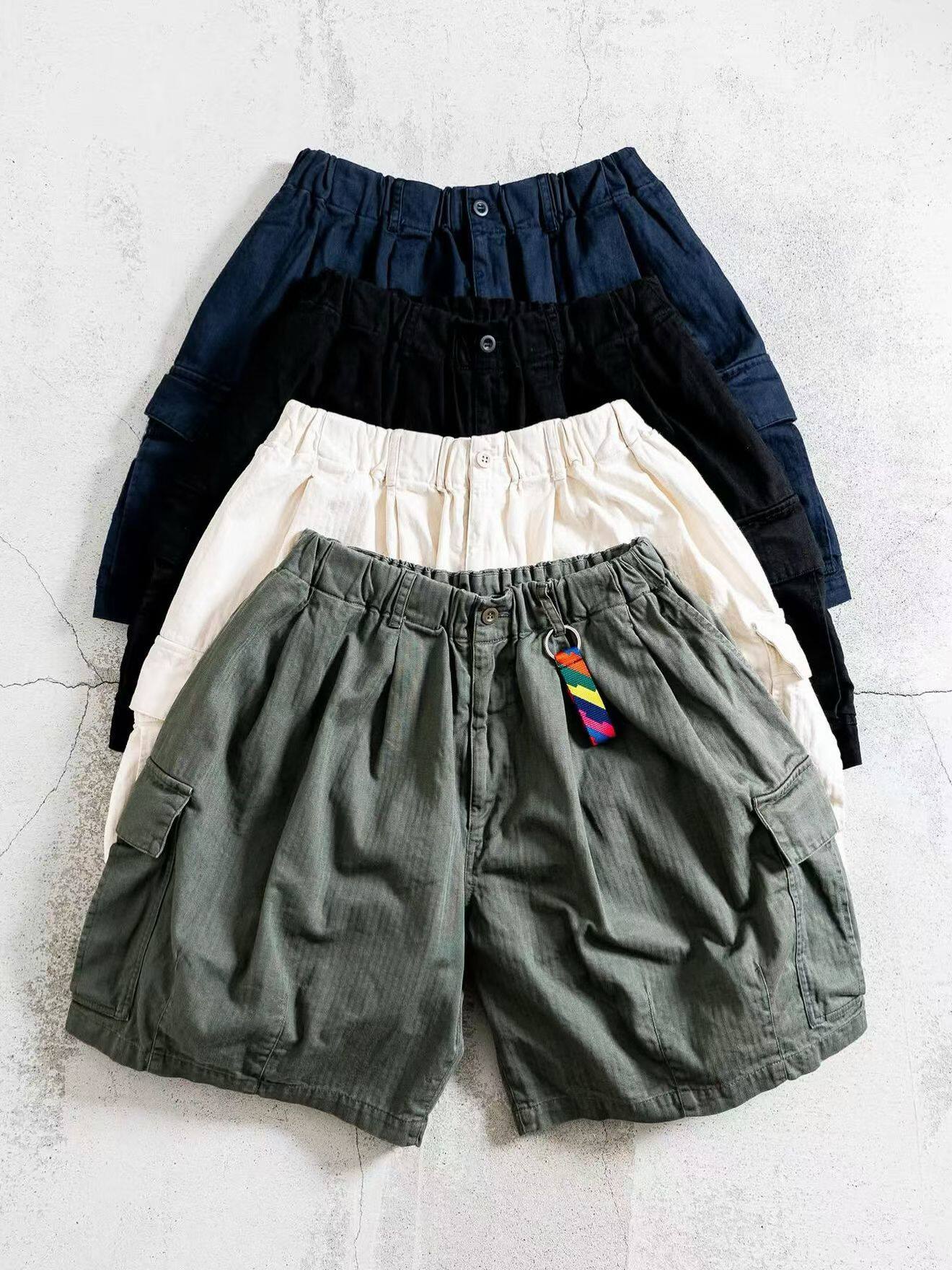 【代购】IS-NESS 26ss Herringbone 6P shorts人字纹气球工装短裤