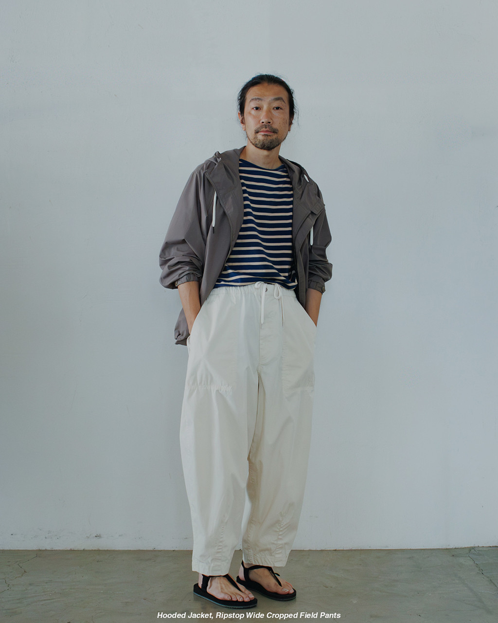 秋冬新款定番防撕布阔腿九分裤