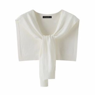 拉夏贝尔/La Chapelle薄款针织披肩外套女夏季空调房衬衫搭肩坎肩
