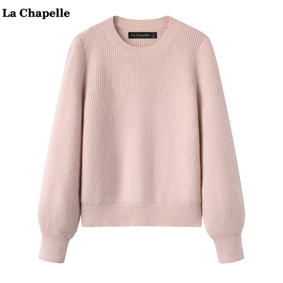 拉夏贝尔/La Chapelle冬季新款纯色毛衣圆领灯笼袖宽松针织衫女,女装/女士精品,毛衣,淘宝优惠券,粉丝福利购,淘宝优惠卷