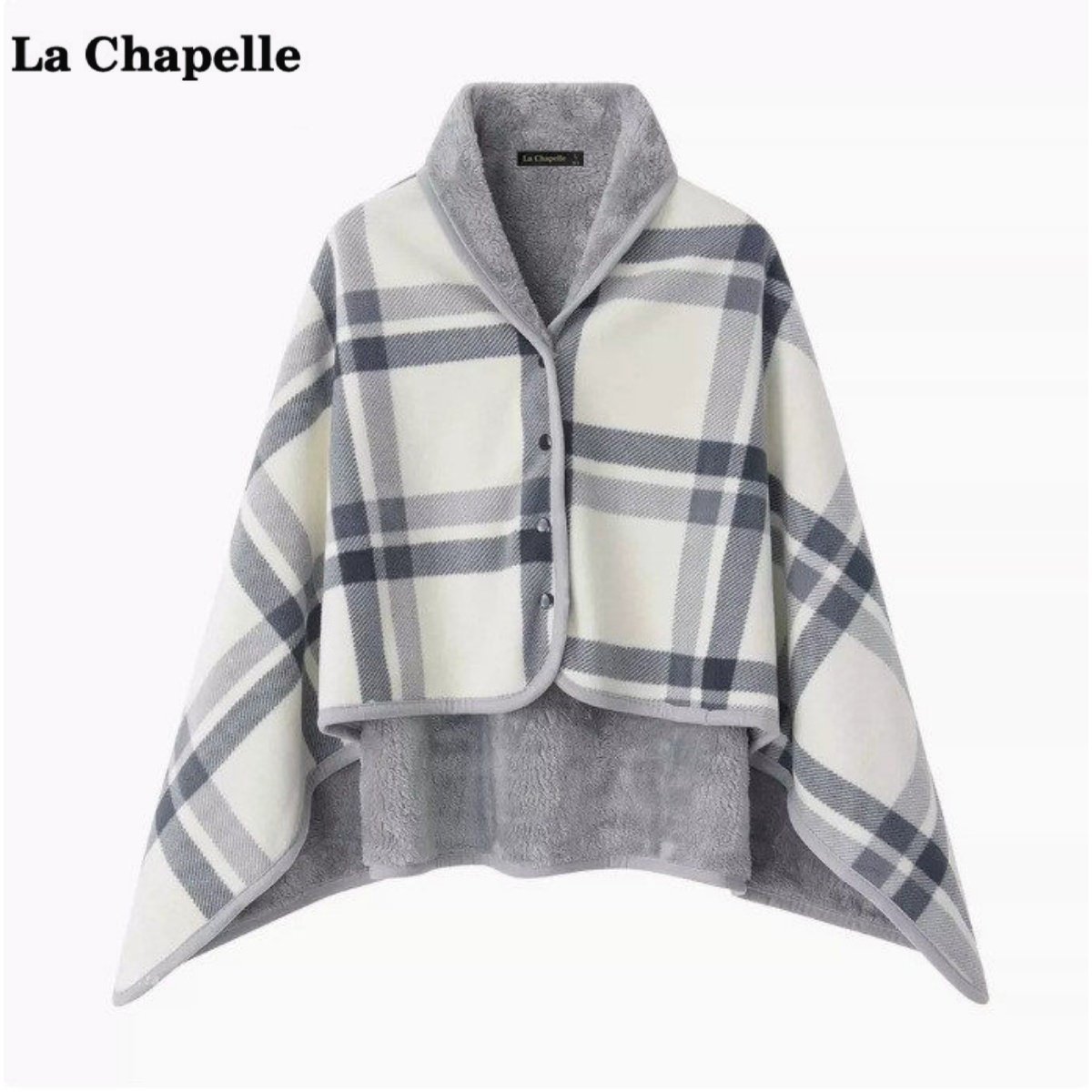 拉夏贝尔/La Chapelle秋冬款斗篷披肩女时尚保暖办公室护肩颈上衣