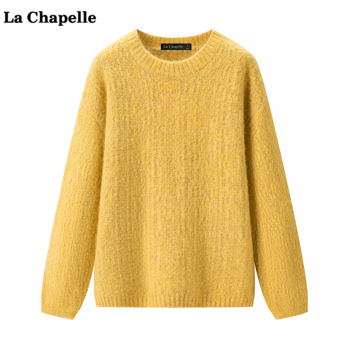 拉夏贝尔/La Chapelle慵懒风休闲 毛衣女圆领针织衫宽松减龄上衣