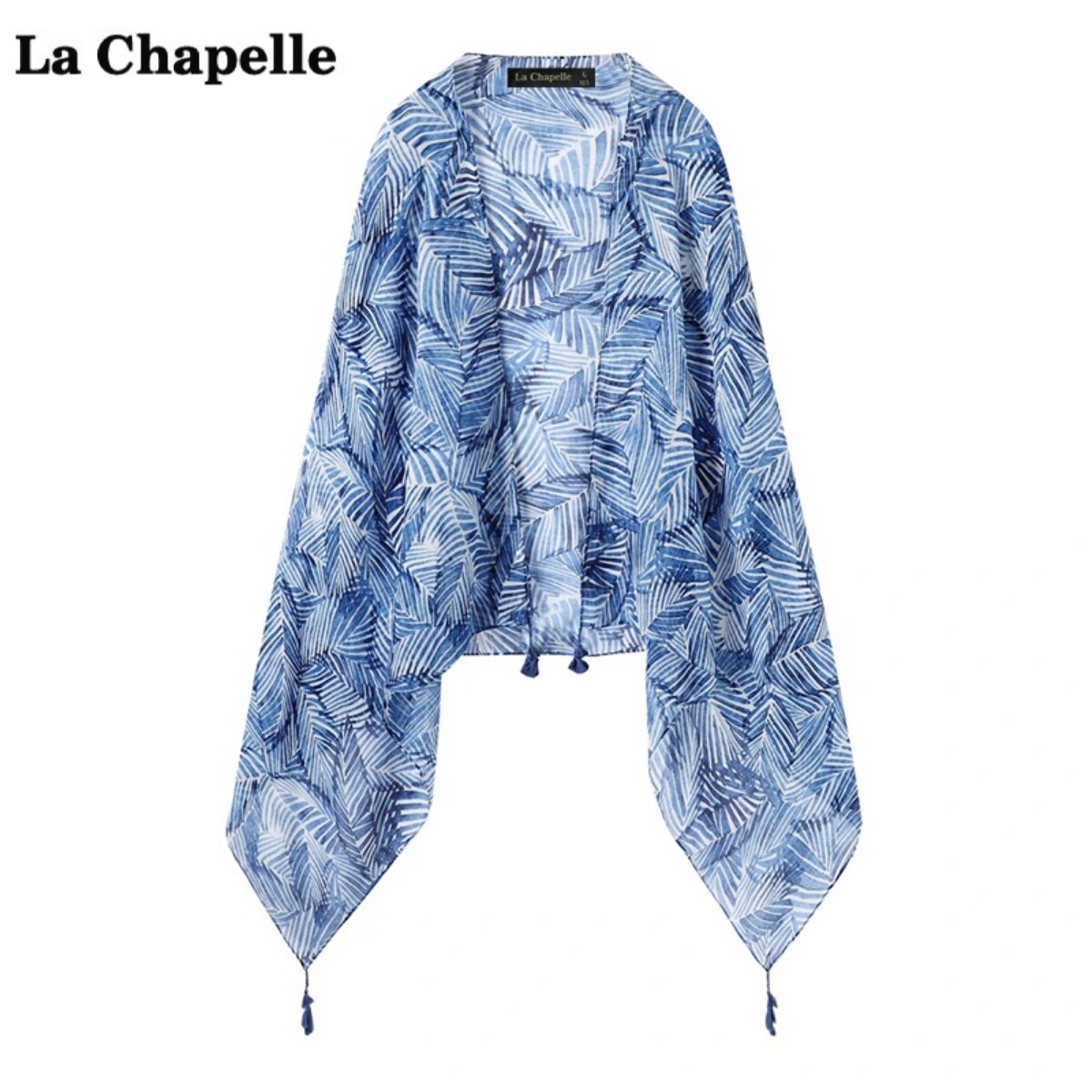 拉夏贝尔/La Chapelle气质植物花卉大丝巾女夏季新款防晒流苏披肩