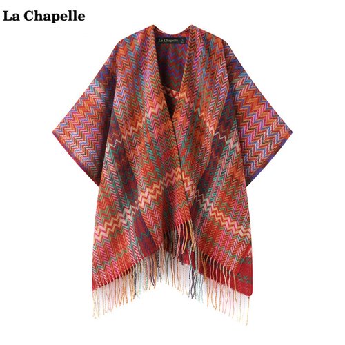 拉夏贝尔/La Chapelle民族风披肩新款大斗篷围巾女百搭洋气大披风