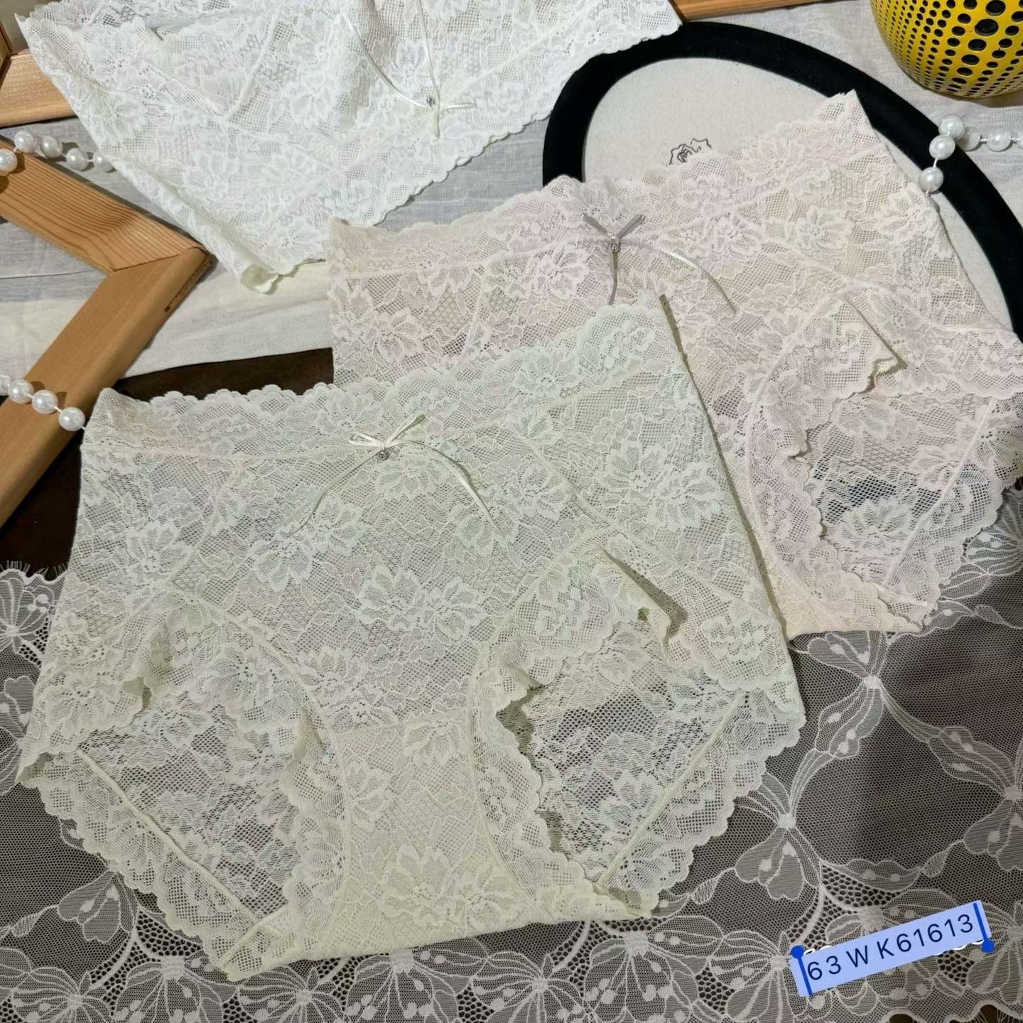 米娅林2026夏季新款轻奢女士内裤网纱性感蕾丝花边舒适无痕三角裤图片