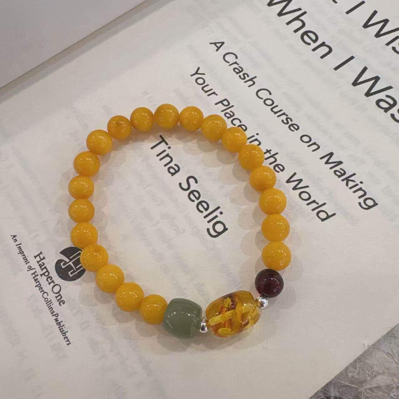 【NO退NO换】蜜蜡血珀花珀和田玉手链5Y03210802SWE 3.23