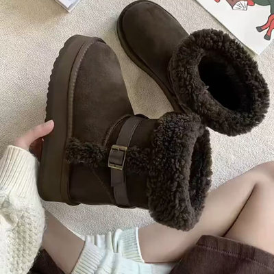 【支持退换】2025冬季新款百搭皮毛一体雪地靴999MP 12.15