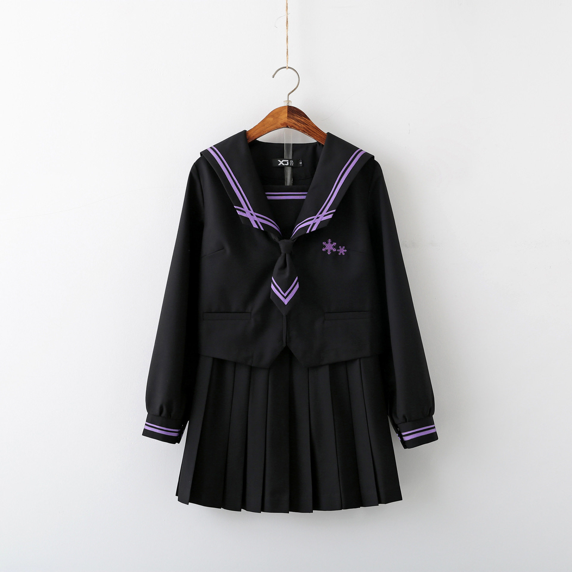 小瑾原创正统暗黑系不良少女末影jk制服秋季套装高温压褶定位线