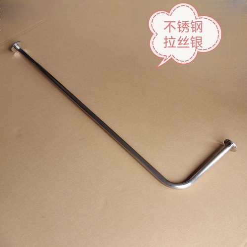 不锈钢拉丝多用性L型挂衣杆转角帘杆定制上墙顶装客房小型衣帽架