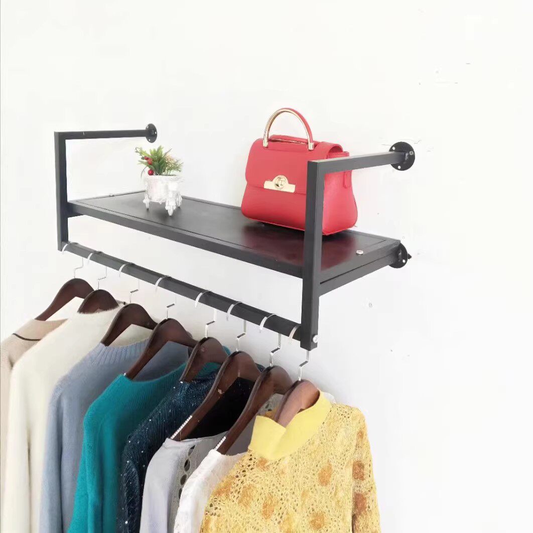 服装店展示架上墙女装童装货架专用侧挂壁挂店铺挂衣架墙上挂衣架