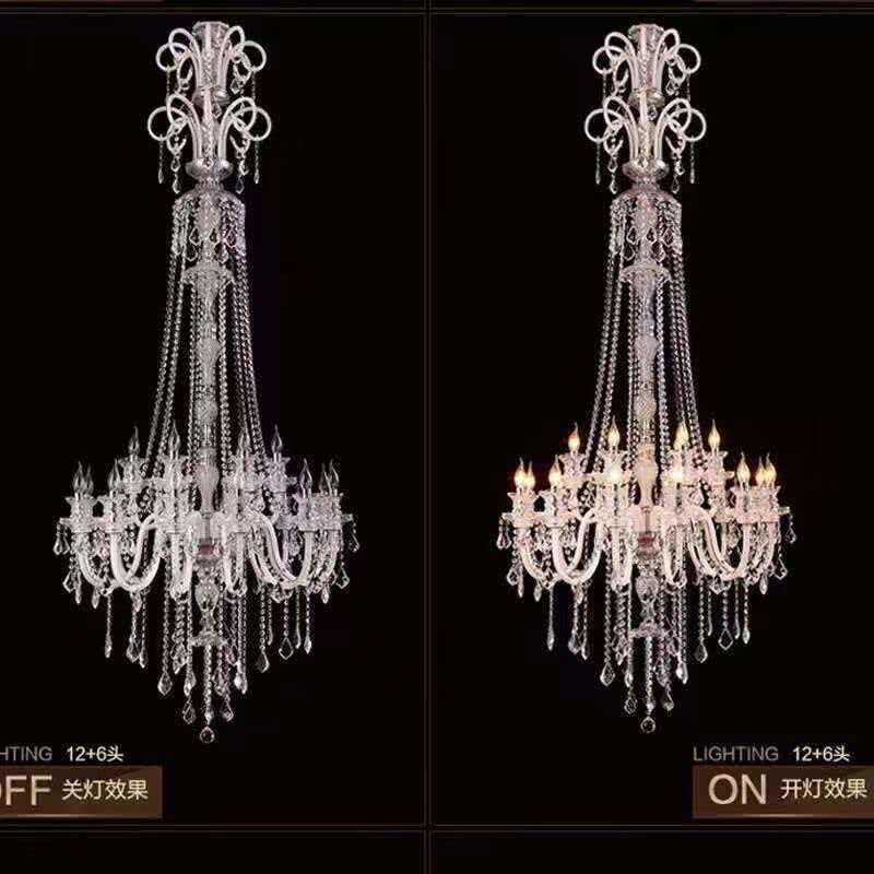 欧式复式楼大吊灯 高档别墅水晶客厅灯 楼梯灯酒店ktv大堂灯
