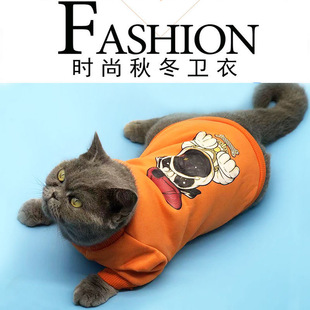 猫咪衣服狗狗秋冬保暖加绒两脚卫衣泰迪博美小型犬宠物服装 新款