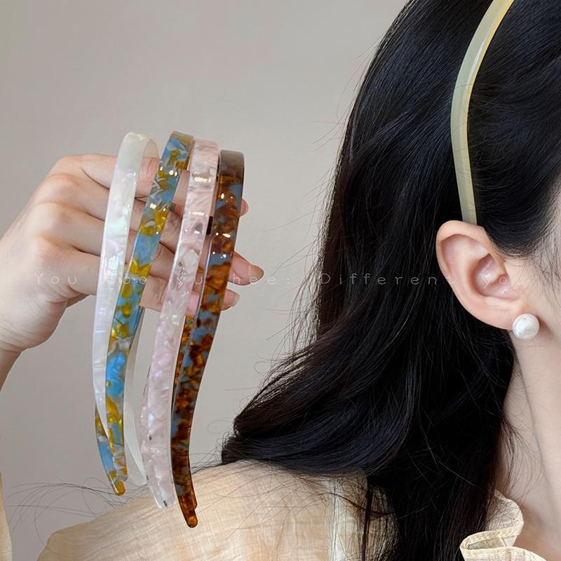 不夹耳骨眼镜醋酸发箍女款2025新款爆款不勒头细头箍日常外戴发饰