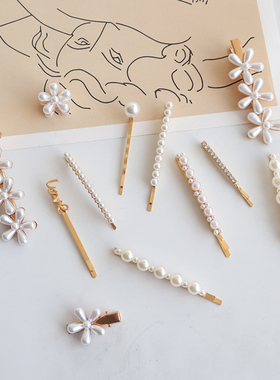 珍珠发夹刘海发卡网红2025年新款头饰女碎发一字夹百搭侧边夹顶夹