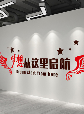 励志墙面贴纸自粘办公室教室企业文化墙面装饰贴员工激励标语团队