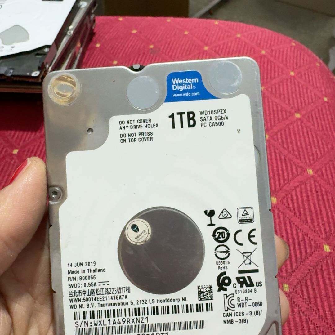议价西数  1TB+2.5寸机械硬盘+有坏道