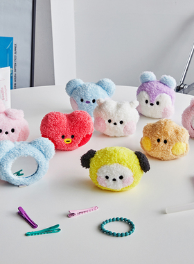 BT21 minini TWINKLE系列毛绒化妆镜 可爱手持 LINE FRIENDS
