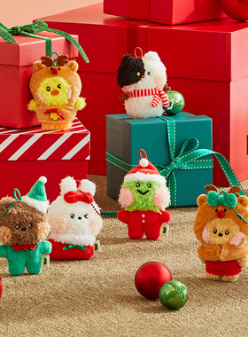 LINE FRIENDS连我朋友mini minini holiday节日装饰可爱毛绒挂件