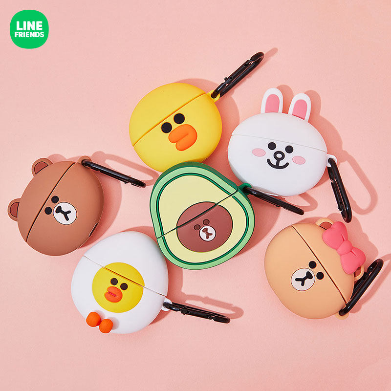 line friends连我朋友 airpods保护套牛油果布朗熊3c周边 耳机套