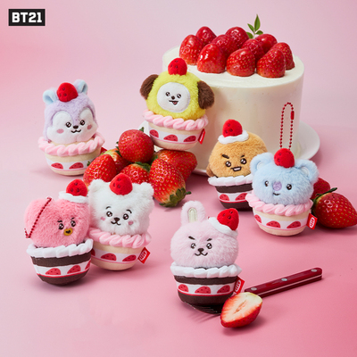 BT21 STRAWBERRY PARTY 系列 玩偶钥匙扣 LINE FRIENDS 连我朋友