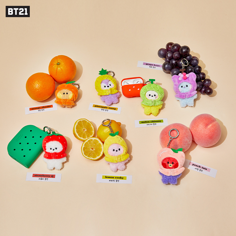 BT21 mini minini 水果系列钥匙扣 可爱毛绒包包挂件LINE FRIENDS 模玩/动漫/周边/娃圈三坑/桌游 动漫挂件/文具 原图主图