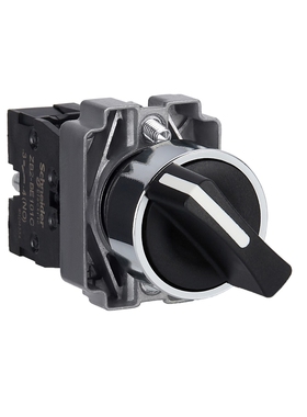 施耐德22mm孔3三位选择开关XB2BD53C弹簧复位旋钮3档自复位2常开