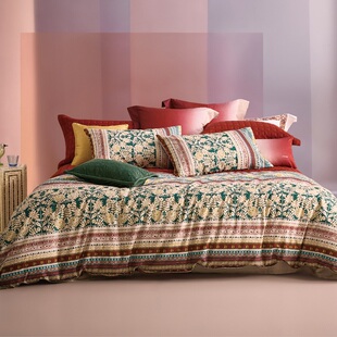 Laviehome廊湾家居YOLANNA60支全棉印花床单被套四件套维斯佩拉